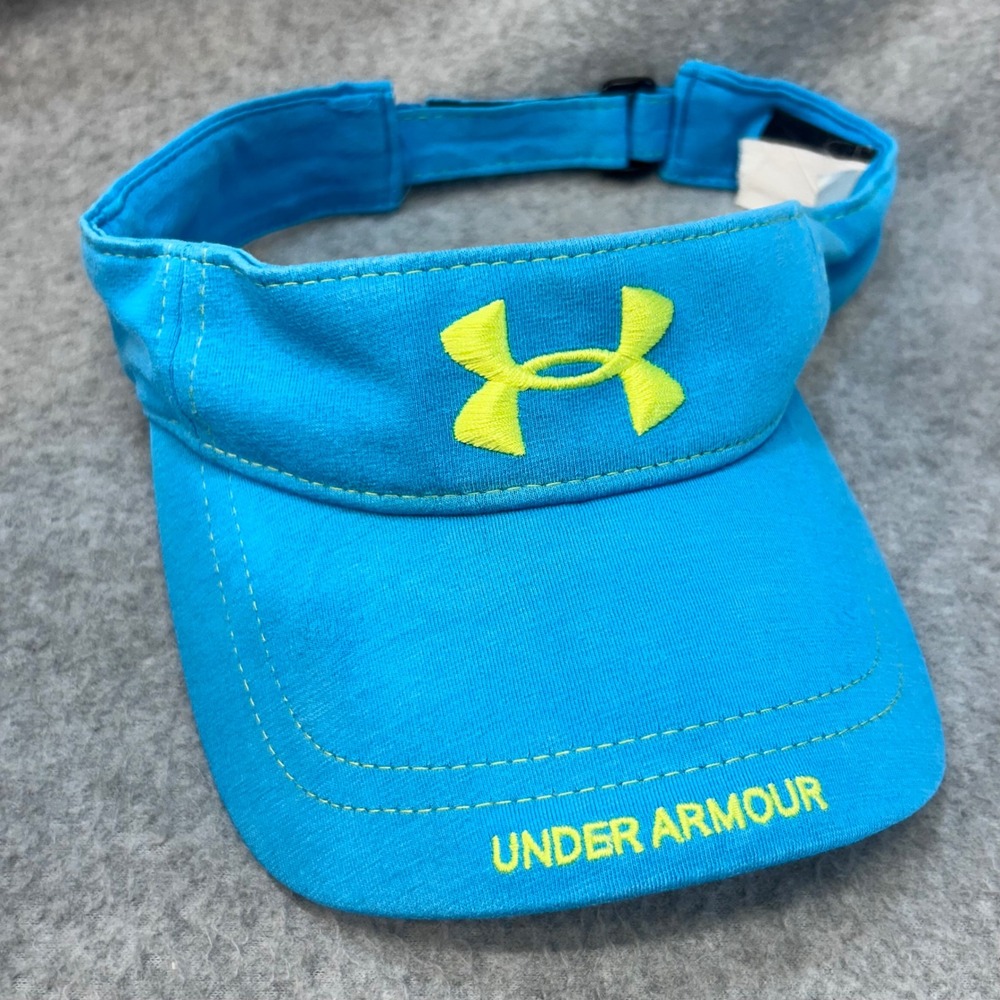 Embroidered Logo Womens Blue Under Armour Visor Adjustable Athletic Hat OSFM